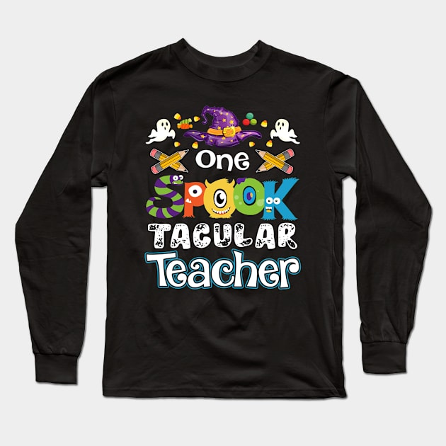 One Spook Tacular Teacher Halloween Long Sleeve T-Shirt by Camryndougherty